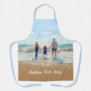Upload Your Family Photo Apron Personalised Text