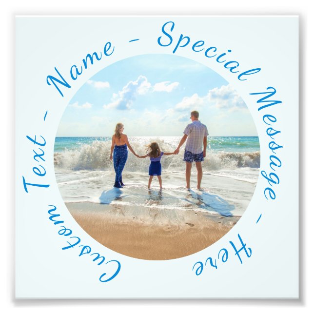 Upload Your Family Photo Print Gift Custom Text (Front)