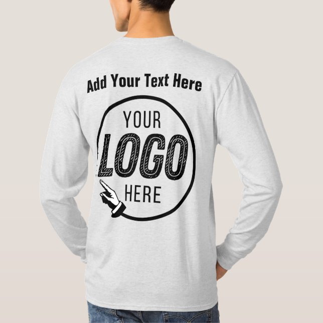 Upload Your Favourite Photo Logo Image Text Custom T-Shirt (Back)