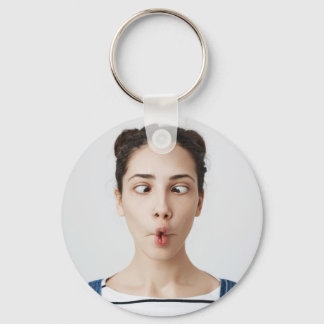 Upload Your Funny Face Photo Selfie Key Ring