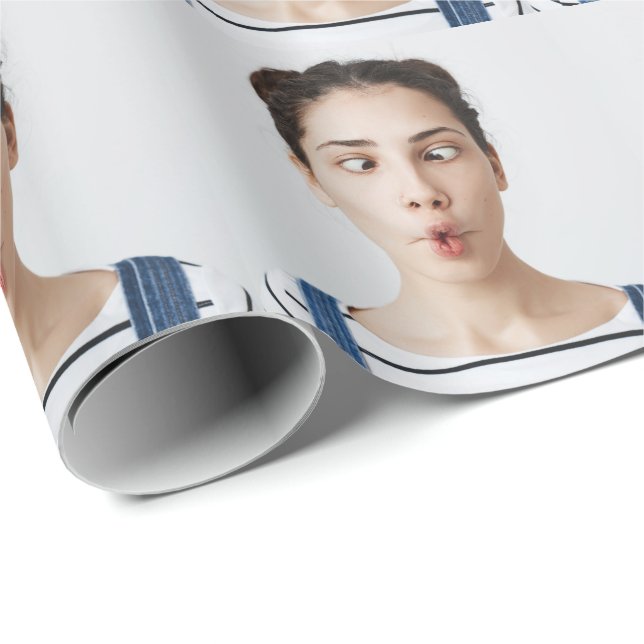 Upload Your Funny Face Photo Selfie Wrapping Paper (Roll Corner)