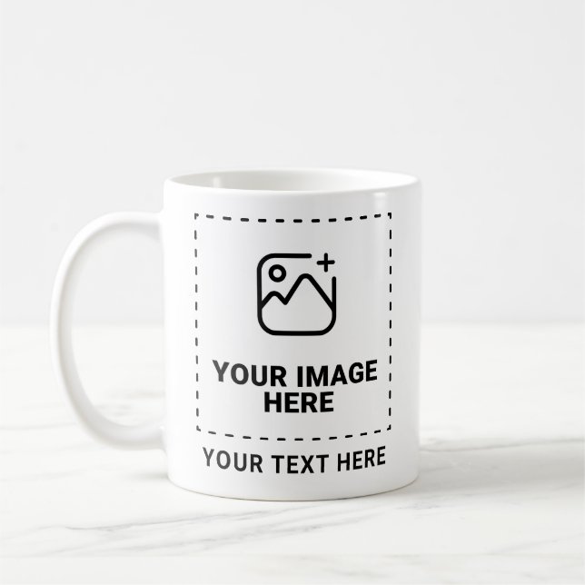Upload Your Image and Text Coffee Mug (Left)