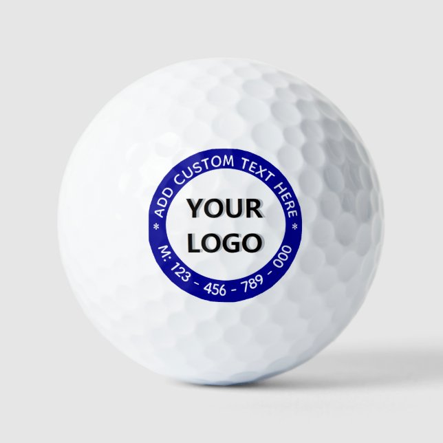 Upload Your Logo Add Text Golf Balls Stamp Example (Front)