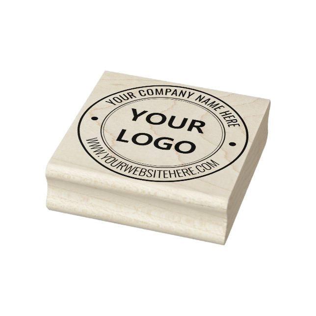 Upload Your Logo Add Text Info Round Rubber Stamp (Stamp)