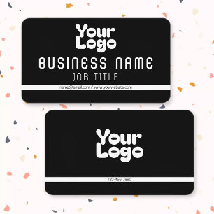 Upload Your Logo   Black & White (editable) Business Card