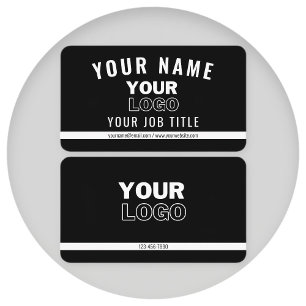 Upload Your Logo   Black & White (editable) Business Card