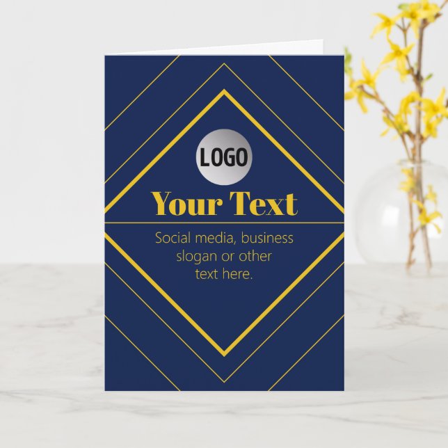 Upload Your Logo & Customisable Text Design Card (Yellow Flower)