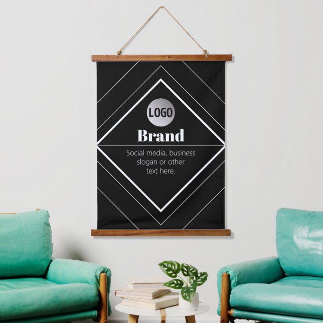 Upload Your Logo & Customisable Text Design Hanging Tapestry (Living Room)