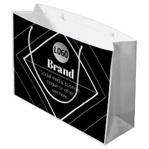 Upload Your Logo & Customisable Text Design Large Gift Bag