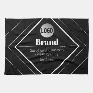 Upload Your Logo & Customisable Text Design Tea Towel