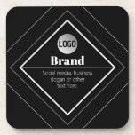 Upload Your Logo & Customizable Text Design Coaster<br><div class="desc">Customizable modern design with your own logo.</div>