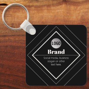 Upload Your Logo & Customizable Text Design Key Ring