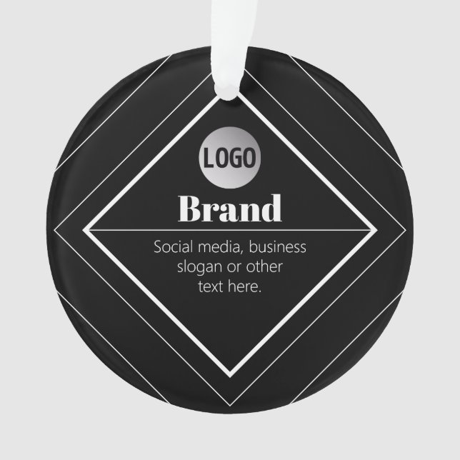 Upload Your Logo & Customizable Text Design Ornament (Front)