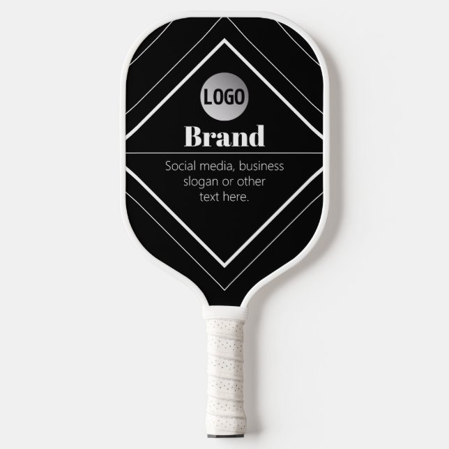 Upload Your Logo & Customizable Text Design Pickleball Paddle (Front)