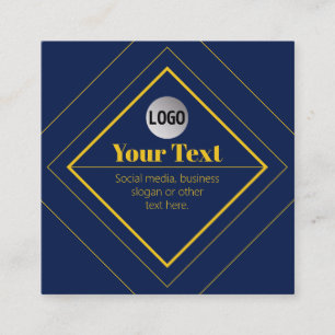 Upload Your Logo & Customizable Text Design Square Business Card