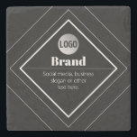 Upload Your Logo & Customizable Text Design Stone Coaster<br><div class="desc">Customizable modern design with your own logo.</div>