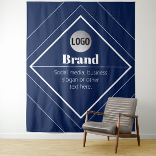 Upload Your Logo & Customizable Text Design Tapestry