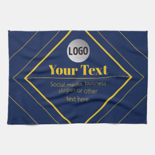 Upload Your Logo & Customizable Text Design Tea Towel