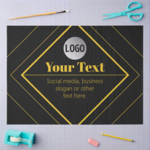 Upload Your Logo & Customizable Text Design Tissue Paper