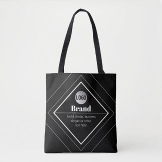 Upload Your Logo & Customizable Text Design Tote Bag