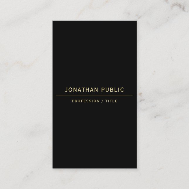 Upload Your Logo Here Modern QR Code Black & Gold Business Card (Front)