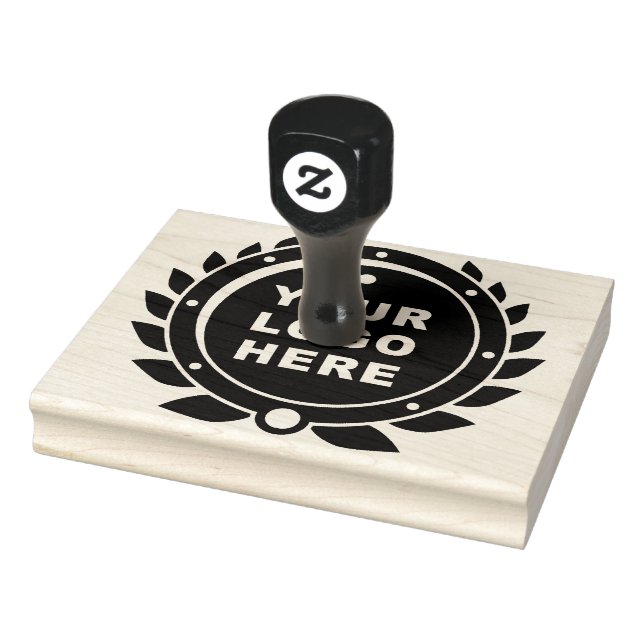 Upload Your Logo, Large Round Business Logo Rubber Stamp (Stamp)