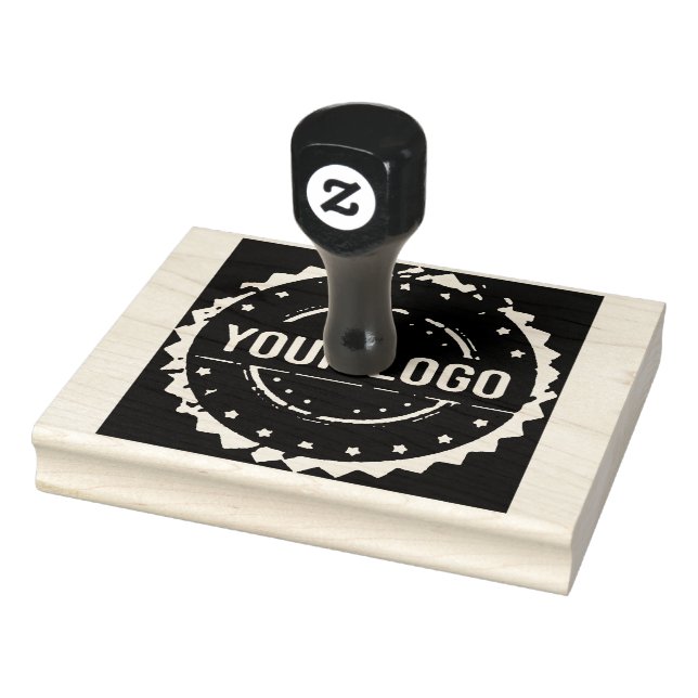 Upload Your Logo, Large Round Business Logo Rubber Stamp (Stamp)