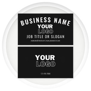 Upload Your Logo   Modern Black & White (editable) Business Card