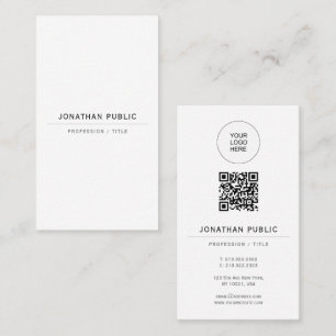 Upload Your Logo Modern Elegant Template QR Code Business Card