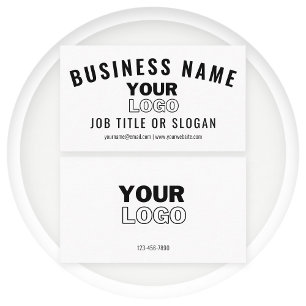 Upload Your Logo   Modern White & Black (editable) Business Card
