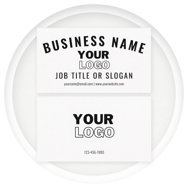 Upload Your Logo | Modern White & Black (editable) Business Card (Creator Uploaded)
