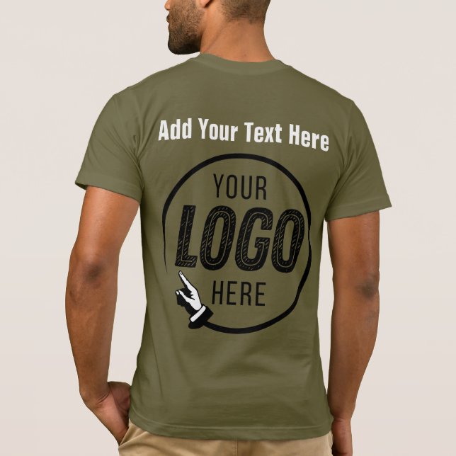 Upload Your Logo Photo Image Custom Personalised T-Shirt (Back)