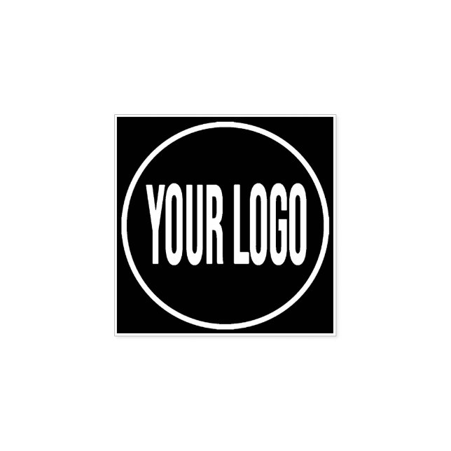 Upload Your Logo | Square Round Business Logo Rubber Stamp (Imprint)