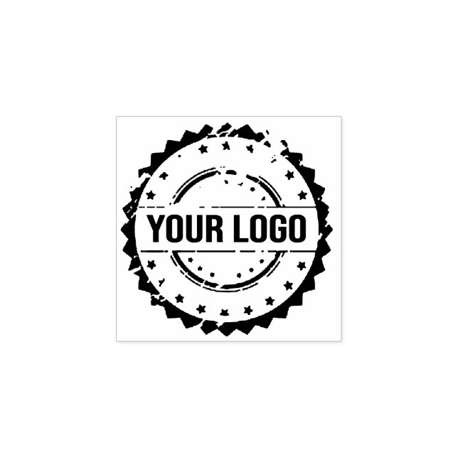 Upload Your Logo, Square Round Business Logo Rubber Stamp (Imprint)