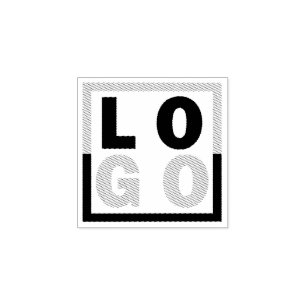 Upload Your Logo ▓ Square Round Business Logo Rubber Stamp