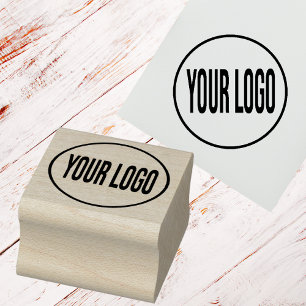 Upload Your Logo Square Round Business Logo Rubber Stamp