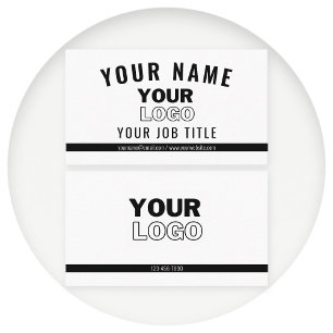Upload Your Logo   White & Black (editable) Business Card
