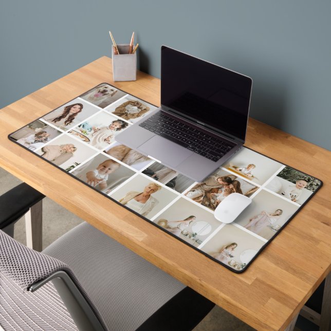 Upload Your Own 18 Photographs Personalised Desk Mat (Office 2)