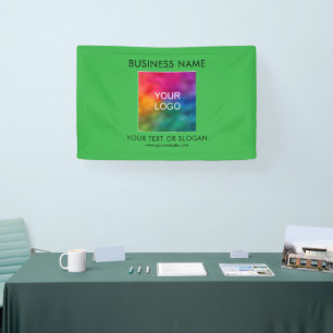 Upload Your Own Business Logo Add Text Kelly Green Banner