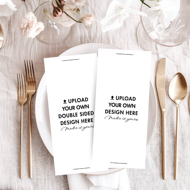 Upload Your Own Design 4"x9" Dinner Menu Printing (Creator Uploaded)