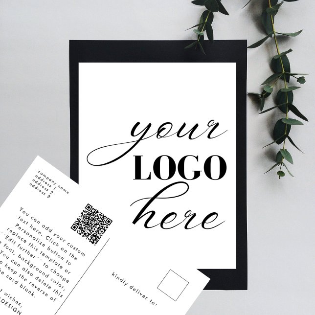 Upload Your Own Design Custom Text QR Code Postcard (Creator Uploaded)