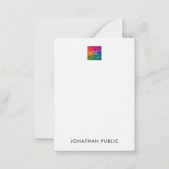 Upload Your Own Logo Ultra Thick Paper Vertical Card (Front)