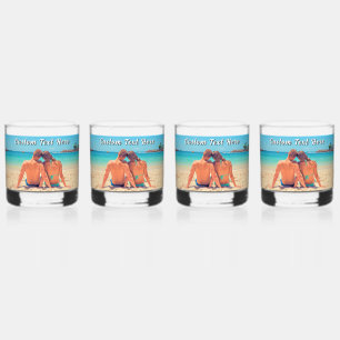 Upload Your Own Photo Add Custom Text Personalised Whiskey Glass
