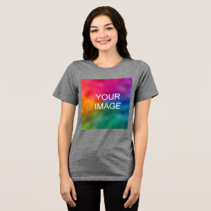 Upload Your Own Photo Buy Online Womens Grey Best Tri-Blend Shirt