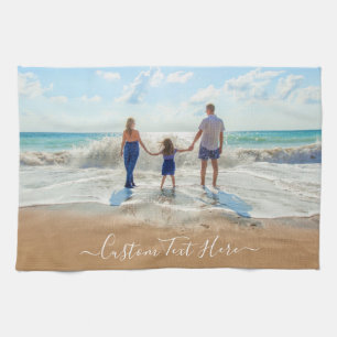 Upload Your Own Photo Kitchen Towel Gift with Text