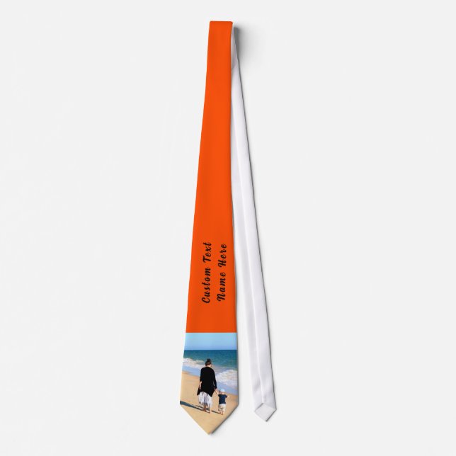 Upload Your Own Photo Neck Tie Add Custom Text (Front)