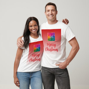 Upload Your Own Photo or Logo Mens Merry Christmas T-Shirt