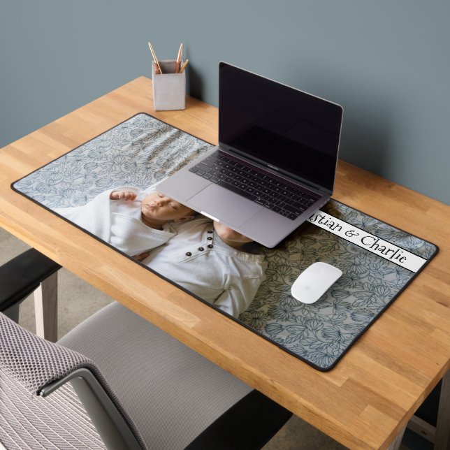 Upload Your Own Photograph Add Text Personalised Desk Mat (Office 2)