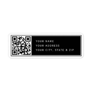 Upload Your Own QR code b&w Return Address