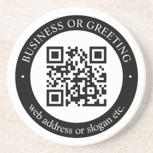 Upload Your Own QR Code & Customisable Text Coaster